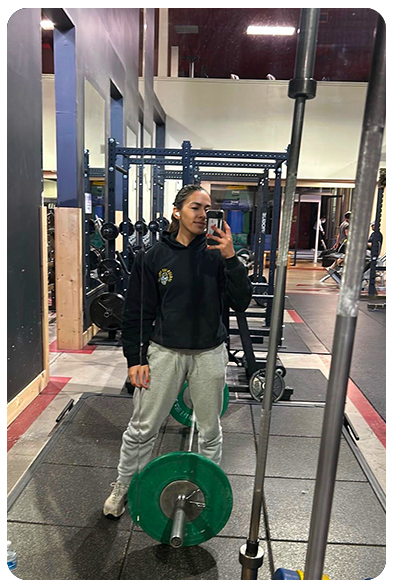 Paula Mata at the gym